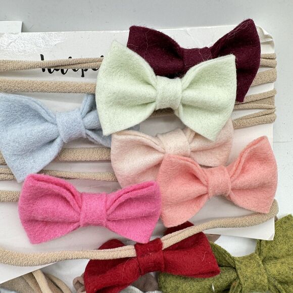 Huge Lot 65pc + Handmade Baby Toddler Headbeads Bows Clips Bonnets Floral Solid - Picture 13 of 15